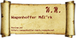 Wagenhoffer Márk névjegykártya
